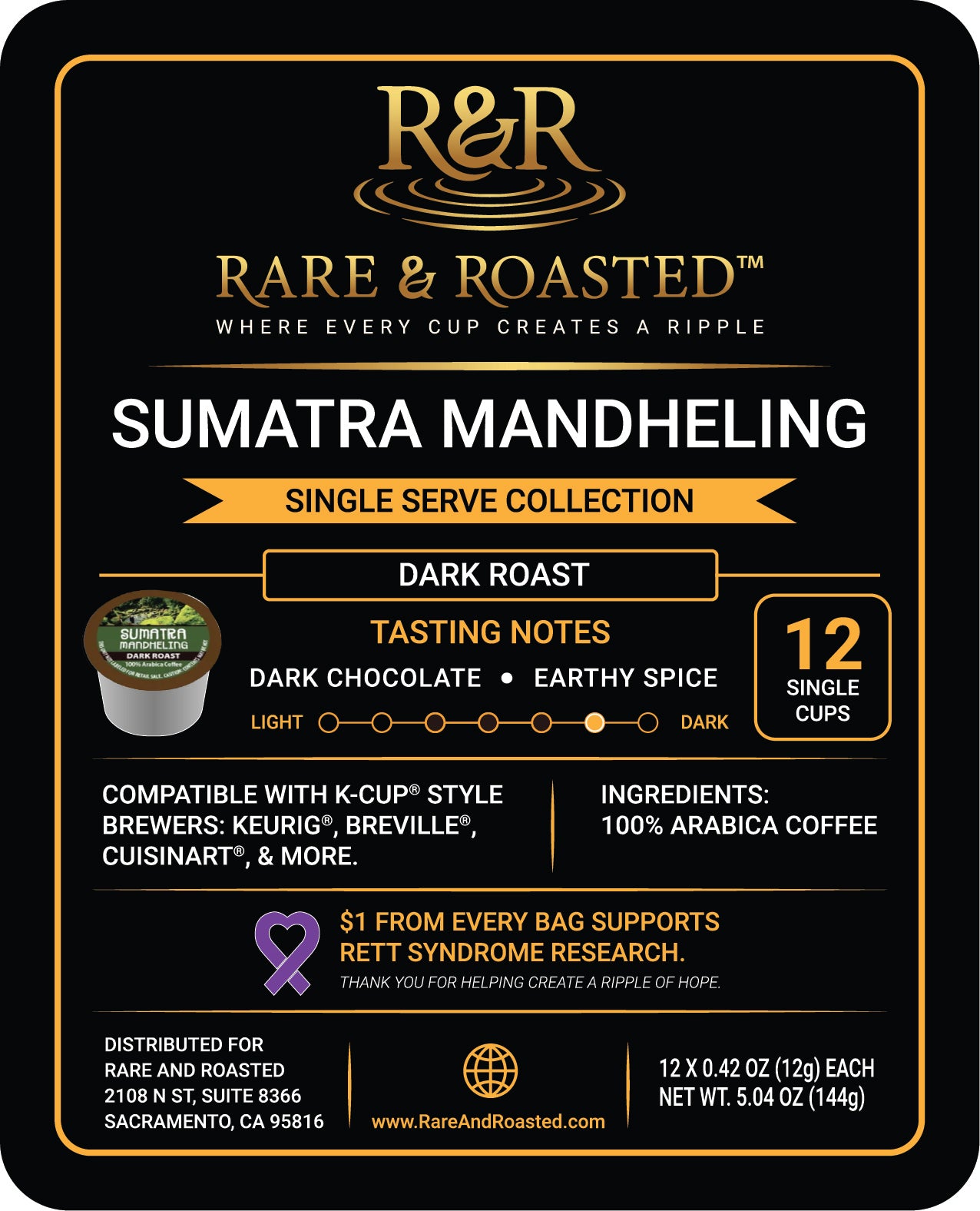 SUMATRA MANDHELING Single-Serve K-Cup® Pods